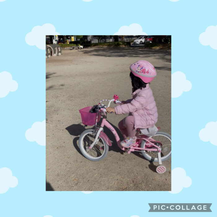 自転車練習中☺️